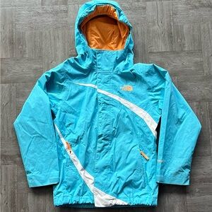 The North Face Kids Aqua and Orange Raincoat